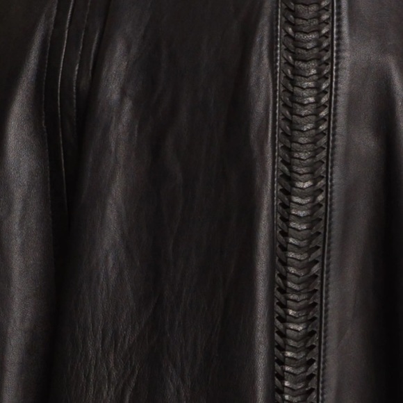 Rag & Bone Renard Black Leather Skater Skirt Sz 2 - Picture 5 of 7